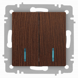 ЭРА Intro Accent мех. выкл. СУ 2 кл. (инд.) 10А 250В, венге 6-105-10