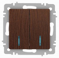 ЭРА Intro Accent мех. выкл. СУ 2 кл. (инд.) 10А 250В, венге 6-105-10