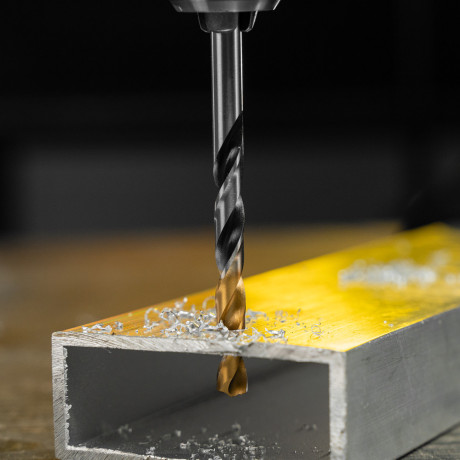 Сверло спиральное по металлу 6,5 x 93мм, Р6М5, Golden Tip, многогранная заточка Denzel