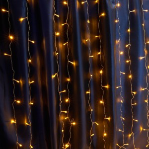 Feron Гирлянда-занавес ул. 160LED 1,5x1,5м желтый  IP44 прозр.шнур 3м, соед.5шт, CL18 41622