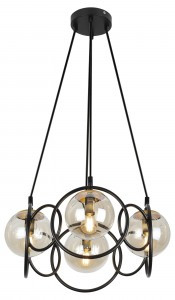 Rivoli Подвес 4074-204 Ariadna P4 Черный/античное золото 4хE14 40W 440х440х850мм 1599