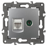 ЭРА 14 Elegance мех. роз. СУ RJ45+TV, алюминий 14-3110-03 автоклеммы 4216