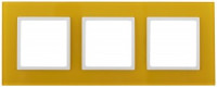 ЭРА 14 Elegance рамка СУ 3 мест.стекло, желтый+бел 14-5103-21 5466