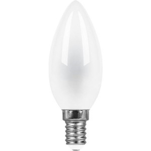 Feron филамент свеча C35 E14 9W(800lm) 2700K 2K  матовая 100x35мм LB-73 25955