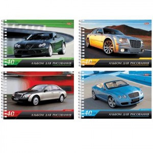 Альбом д/рис. 40л. "Хатбер", спираль, обл.мел.карт., серия Престижные авто, 40А4Всп(A28216)