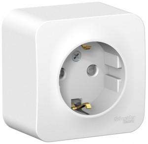 Systeme Electric BLANCA роз. ОУ 1 мест. 16А бел. (пл.осн., земля, штор., изол.пл.) BLNRA011111 (12!)