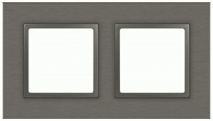 ЭРА Elegance рамка СУ 2 мест. металл титан 14-5202-16 65843