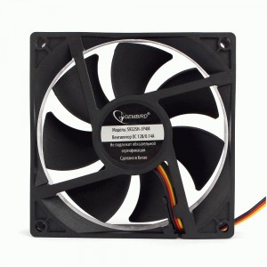 Вентилятор Gembird S9225H-3P4M 92x92x25, гидродинамический, тихий, 3 pin/4pin Molex, провод 30 см