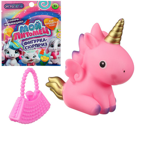 ИГРОЛЕНД Игрушка-сюрприз "Единорожек" с акс. в пакете, PVC, ABC, 14x12см