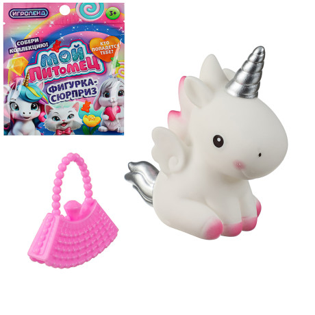 ИГРОЛЕНД Игрушка-сюрприз "Единорожек" с акс. в пакете, PVC, ABC, 14x12см
