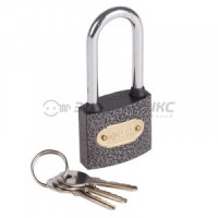 Замок навесной серия «Чугун» 40 мм длинная дужка ЧЕТЫРЕ СЕЗОНА, 79-0024