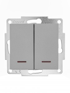 Lezard VESNA мех. выкл. СУ 2 кл. 10А (инд) платина (корп. ABS)   742-3588-112