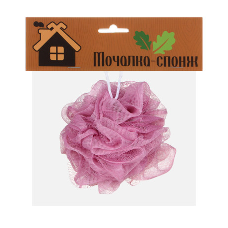 ЮL Мочалка шар роза с подвесом, полиэтилен, 40гр, 5-6 цветов, МС24-03