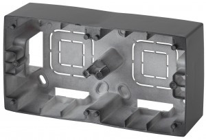 ЭРА 12 коробка-переходник ОУ для накл. монтажа 2 пост. роз. антрацит 12-6102-05 5448