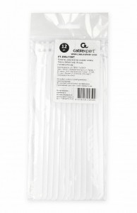 Хомуты-липучки на основе ленты для комп. кабелей Velcro VT-200x11WT  200x11мм, белые (12 шт.), 19745