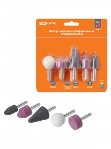 TDM Рубин набор шарошек универсальные 5шт шлифовальных, абразивных, d=6мм, L=45-60мм SQ1097-0503