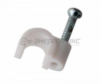 REXANT скоба круглая с гвоздем пластик.  4мм  (упак. 50 шт.), (10!) 07-4004