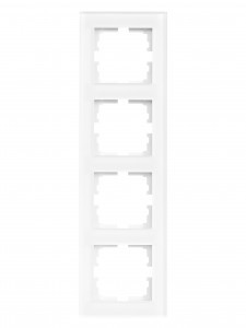 Lezard VESNA рамка акрил СУ 4 мест., верт., белая матовая 742-5380-154