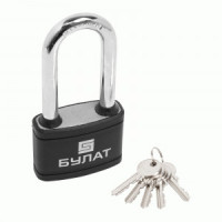 Замок навесной БУЛАТ ВС 365-01 ПЛ чугунный в пластике 5кл. d=9мм (36,6)