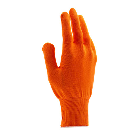 Перчатки Нейлон, ПВХ точка, 13 класс, оранжевые, XL