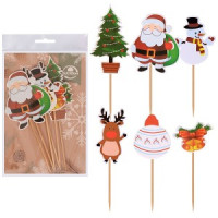 Шпажки для канапе &quot;С Новым годом!&quot; 11,5-16см,н-р 6шт/уп,цена за уп(кратность 6!!!) VL2-282 Мультидом