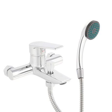 СоюзКран Смеситель для ванны с душем, короткий излив, керам. картридж 35мм, хром, цинк, SK07-M105