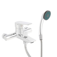 СоюзКран Смеситель для ванны с душем, короткий излив, керам. картридж 35мм, хром, цинк, SK07-M105