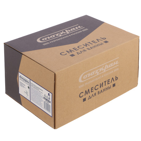 СоюзКран Смеситель для ванны с душем, короткий излив, керам. картридж 35мм, хром, цинк, SK07-M105