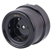 Werkel мех. роз. СУ 1 мест. 16A Retro земля (черный) Ретро (WL18-03-01 a036815)W5671008 a051453