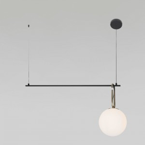 Eurosvet св-к подвес. Е27 1x40 Вт 950х200х1160 металл чер./белый мат./латунь Riche 70143/1 a060837