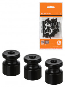 TDM РЕТРО Изолятор (ABS-пластик) черный (уп. 10 шт, цена за шт.) SQ2804-0004