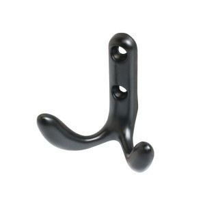 Крючок-вешалка мебельн 2-рожк СТАНДАРТ 335 BL мат.черный Инд. уп. на подвесе (600,50)