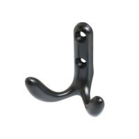 Крючок-вешалка мебельн 2-рожк СТАНДАРТ 335 BL мат.черный Инд. уп. на подвесе (600,50)