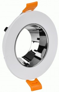 IEK св-к 4106 встр. поворотн. GU10 белый/хром пласт.