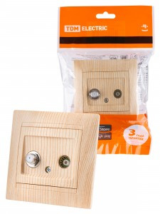 TDM Лама роз. СУ TV + SAT (F-разъем) 0-2400МГц сосна SQ1815-0320