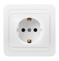 Smartbuy Марс роз. СУ 1 мест. земля 16А белая, керамика  (SBE-02w-16-S1-Z-c)