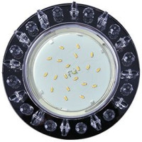 Ecola GX53 H4 5361 св-к Стекло Круг с Квадратн.прозрачн.стразами, Черный/Хром 52x120 FX53RNECB (10!)