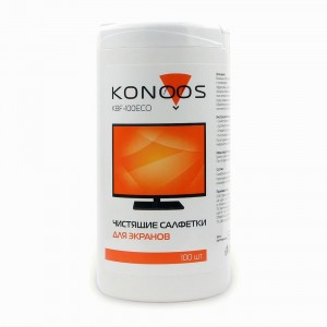 Konoos KBF-100ECO Салфетки для ЖК-экранов в банке, 100 шт. (12!)