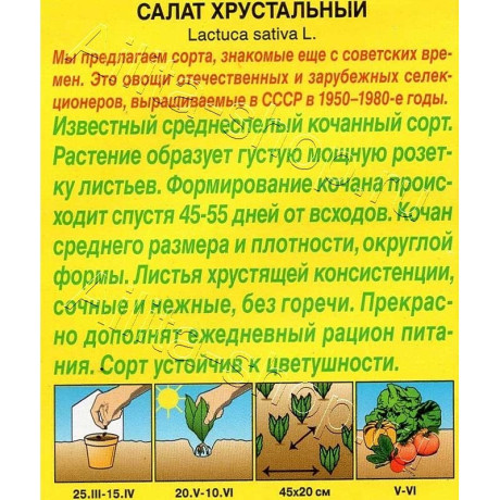 Семена Салат Хрустальный Аэлита Цх10