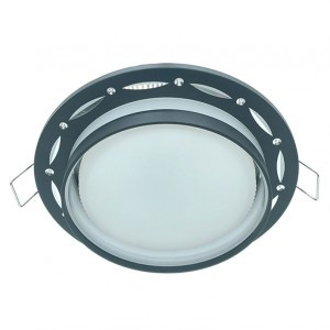 Ecola GX53SP 5375 св-к встраив. СПОТ Точки-полоски по кругу матов. Черны/Алюм 110x52 SP532BECB (10!)