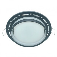 Ecola GX53SP 5375 св-к встраив. СПОТ Точки-полоски по кругу матов. Черны/Алюм 110x52 SP532BECB (10!)