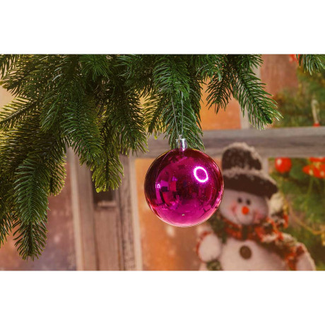 Шар Т174-6 6шт 8см (глянцевые) фуксия (64)