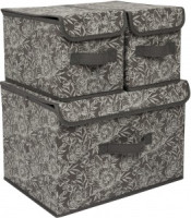 Короб для хранения, набор 38x26x24,5 и 17x26x17,2 см, мат. нетк.,19353, Grey Flower, Еврогарант