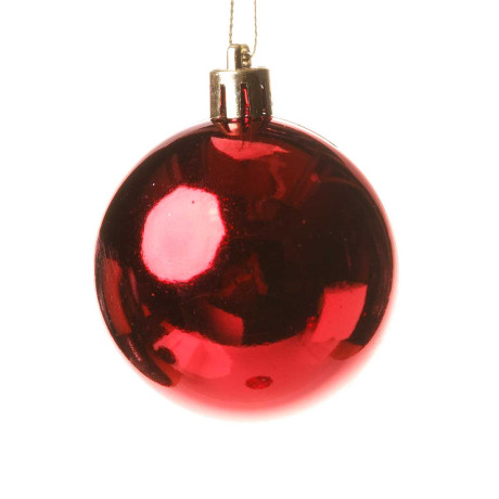 Набор елочных украшений Р27 красный Шары 24шт 6см (6шт глянец, 6шт блестки, 6шт ажур, 6шт фактур.цветы) (32)