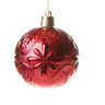 Набор елочных украшений Р27 красный Шары 24шт 6см (6шт глянец, 6шт блестки, 6шт ажур, 6шт фактур.цветы) (32)
