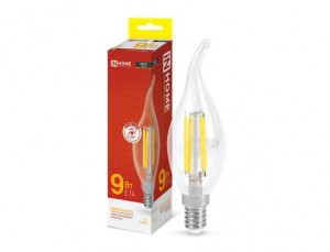 ASD/InHome лампа св/д Deco Свеча на ветру C37 E14 9W(810lm) 3000К 3К 125x35 филам(нитевид) прозр6220