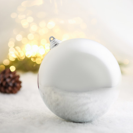 СНОУ БУМ Шар 14см пластик, серебро