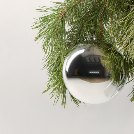 СНОУ БУМ Шар 14см пластик, серебро