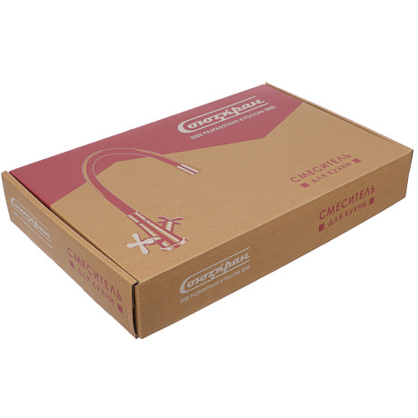 СоюзКран Смеситель для кухни, силиконовый излив, кер. кран-буксы 1/2, серый, нерж.сталь, SS01-С242