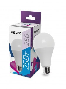 Космос ЛОН A60 E27 25W (2100lm) 6500K 6K матов. 134x60 LkecLED25wA65E2765